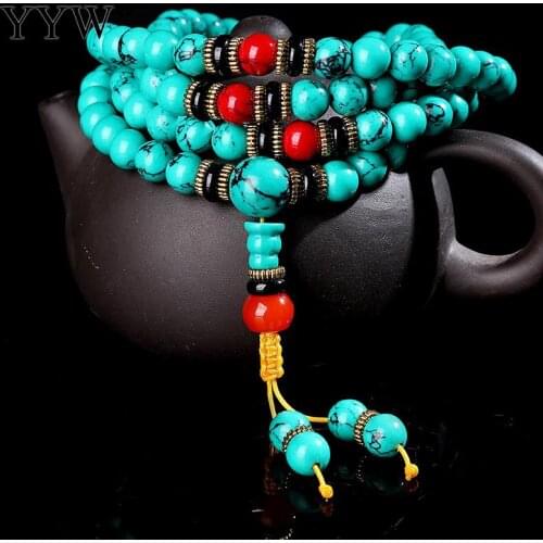 5strands/Lot Turquoised Native Howlite Pray Beads Jewelry Making 6mm,8mm Bulk Beads Bracelet Necklace Womens Fashion Accessories