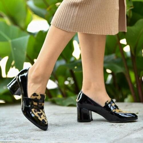 Mio Gusto Brand BRENDA, Leopard Color 5Cm Heel-height, Quality Women 's Shoes