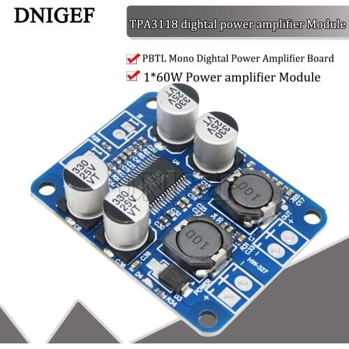 DNIGEF TPA3118 DC 12V-24V TPA3118 60W Mono Digital for Audio Power Amplifier Board Amp Module