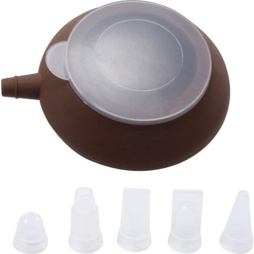 Bakery Decorating Tip Silicone Pot Cake Muffin Macaroon Piping Icing Baking DIY Tool with 4 Nozzles JW
