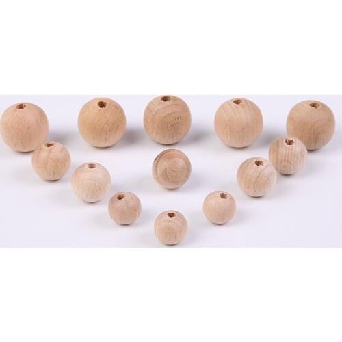 Missxiang 60mm Wooden Teether Chewable Round Beads Ecofriendly Unfinished Beech wooden Beads DIY Jewelry Accessories Des perles