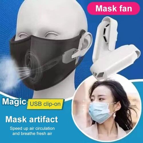 Reusable Portable Fan For Face Mask Clip-On Air Filter USB Rechargeable Exhaust Mini Fans Personal Wearable Air Purifiers