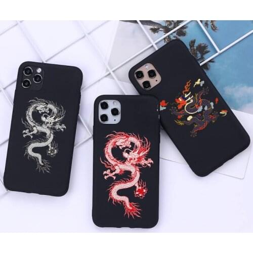 Fashion Black Dragon Phone Case for iphone 12 pro max mini 11 pro XS MAX 8 7 6 6S Plus X 5S SE 2020 XR case