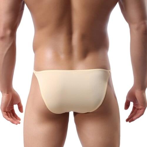 Men Ice Silk Underwear Briefs Sexy See Through Bikini Freely Adjustable Waist Transparent Briefs Shorts Pouch Erotic Lingerie