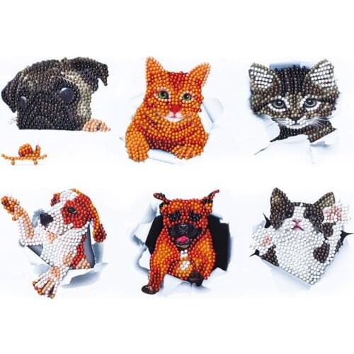 5D DIY Diamond Painting Kits for Kids Dog Pattern Paint with Diamonds by Numbers Kit Easy to DIY Shine Sparkle Mosaic Stickers