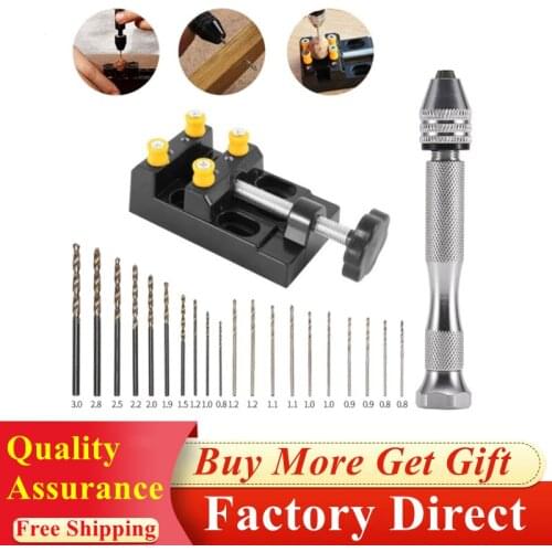 New Mini Micro Aluminum HSS Hand Drill Bits Set Manual Carving Drilling Tool Precision Pin Vise For Jewelry Amber Diamond Making