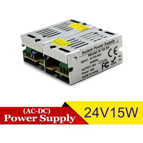 Single Output DC Power Supply Switching 24V 0.63A 15W Lighting Transformers 100-240v AC DC12V SMPS For LED Light CCTV AV TV