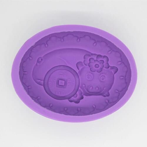 Wholesale/retail,free shipping,1 pcs cake mold Silicone baking mold Lucky Pig soap mould FM