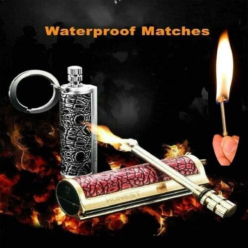 Simple Retro 2 Color Keychain Key Ring Kerosene Lighter Creative Metal Outdoor Waterproof Camping Survival Flint Tool