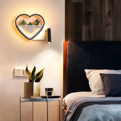 Living room modern simple study bedroom bedside Nordic corridor plant reading background led Wall Light