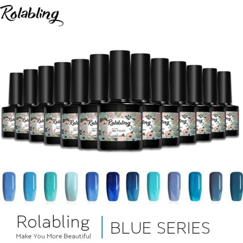 Rolabling 12 Colors Blue Series Long Lasting Soak Off Gel Nail Polish For Perfect Summer Nails Gel Professional Fashion Lacquer