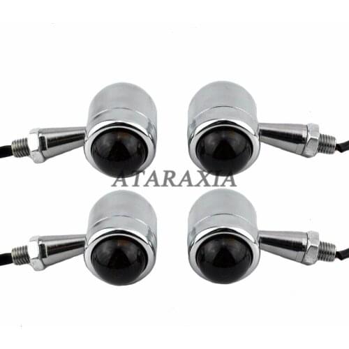 Motorcycle Chrome Smoke LED Brake Vintage Retro Turn Signal Indicator Light For Harley Chopper Bobber Cafe Racer 10mm Bolt