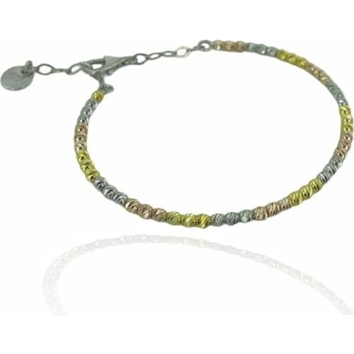 Three Color Single Row Dorika Bulk Italian 925 Silver Bracelet Bangle