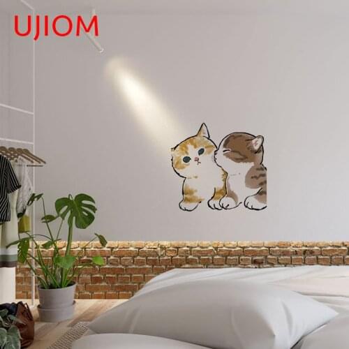 UJIOM Mofu Sand Cat Decor Poster Wall Stickers Waterproof Home Decoration Living Room Decor Vinyl Wallpaper Wall Decal