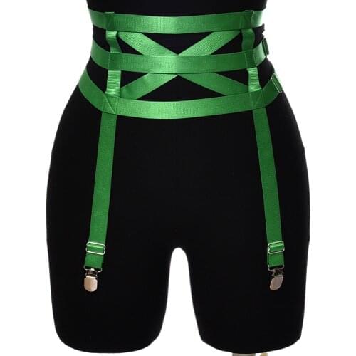 Distinctive Women Body Cage Garter Bondage Stockings Pole Dance Harness Leg Garter Elastic Hollow Sexy Body Harness Belt