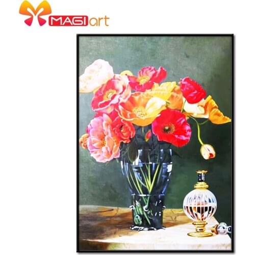 Cross stitch kits Embroidery needlework sets 11CT water soluble canvas patterns 14CT oil painting flowers and perfume-NCMF003