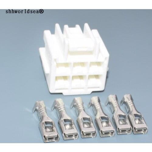 Worldgolden 6pin TS series 4.8mm(187) unsealed plug electric plastic pressure wire cable connector 6098-1716