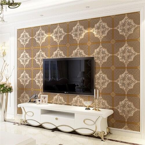 Beibehang suede Damascus TV background papel de parede 3d Home Decoration wall paper for bedroom living room home decoration
