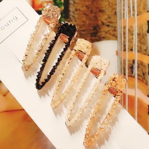 Hot Sale Girls crystal Pearl Beads BB Hair Clips Pins Simple Fashion Hairpins Women Luxury Sweet Hairgrips Accessories