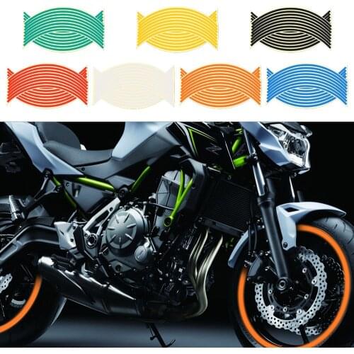 1Set Universal Car Motocross Bike Motor Wheel Sticker Decals 18 inch Reflective Wheel Hub Stickers Reflective Rim Tape Car Decor