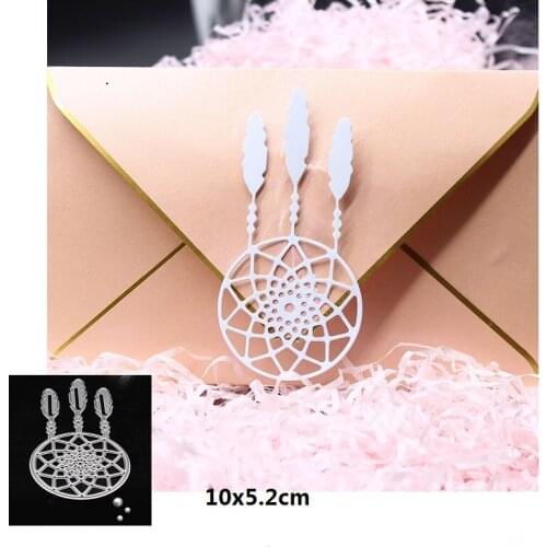 1PCS New Dream network Cutting Dies Diy Metal Embossing Wreath Feather Die Cuts Scrapbook Carbon Steel Template for Card Making