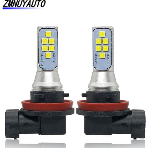 2PCS H11 H8 Led Bulb Car Fog Light 3535SMD 1400LM Daytime Running Lights 6000K White 12V Auto Lamp Bulbs