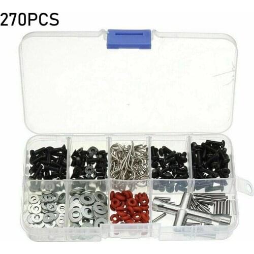 270pcs Flat Head Screws N3/4 Flat Washer With Hexagon Wrench Box Special Repair Tool Kit For 1/10 HSP RC Car DIY Accessories
