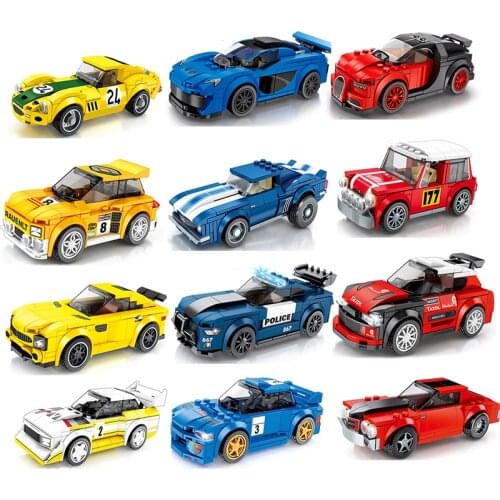 City Racing Car Speed Champions Sports Model Building Blocks Bricks Classic Rally Super Racers F1 Great Vehicles kits