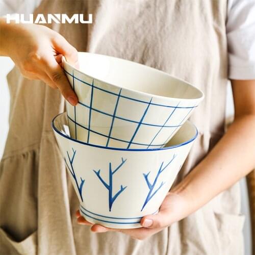 8 Inch Japanese Ramen Bowl Salad Rice Pasta Bowl Fruit Soup Bowl Ramen Noodle Bowl Microwave Ceramic Dinnerware