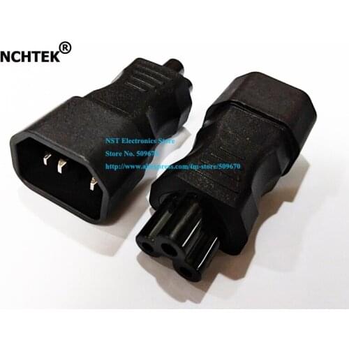 NCHTEK IEC 320 C14 Male to C5 Female Power Adapter, C5 to C14 AC Power Adapter/Free Shipping/2PCS