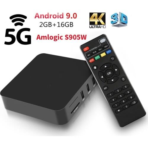 Android 9.0 Smart Tv Box Amlogic S905W 4K Media Player Google play 2.4G 5G Wifi Set Top Box Google Play Brasil 3D 2GB 16GB TVBOX