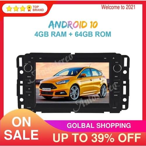 Android 10 64GB PX6 Car Radio GPS Navigation for GMC Yukon Tahoe 2007-2012 Auto Stereo Radio Tape Recorder Multimedia Head Unit