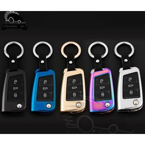 Zinc alloy Key Case Cover For Volkswagen VW Golf 7 Tiguan 2017 For Skoda Octavia A7 For Seat Leon Ibiza Portect Key