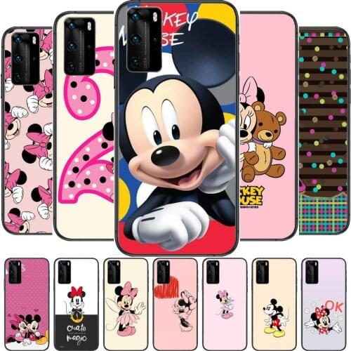Pink Red Minnie Mouse Phone Case For Huawei P40 p30 P20 10 9 8 Lite E Pro Plus Black Etui Coque Painting Hoesjes comic fas