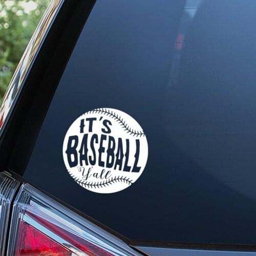 Black/Sliver I'ts Baseball Text Sticker Gift For Baseball Lover Window Bumper Waterproof Stickers Modern Decor S353