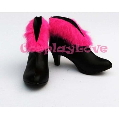 Black Butler Shoes Custom made Red And Black Conerlia Cosplay Shoes From Kuroshitsuji Cosplay For Christmas Halloween