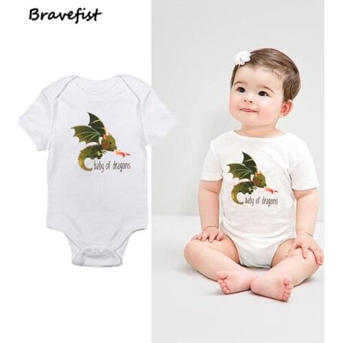 Lovely Newborn Bodysuits Cotton Short Sleeve Baby Boys Girls Summer Clothing Infant Jumpsuits Baby Of Dragons Letters Outfits