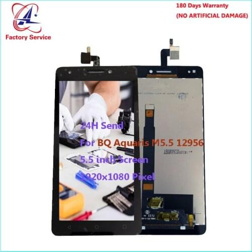 For Original BQ Aquaris M5.5 12956 Mobile Phone Lcds Digitizer Assembly Replacement Parts 5.5 inch 1920x1080P Stock