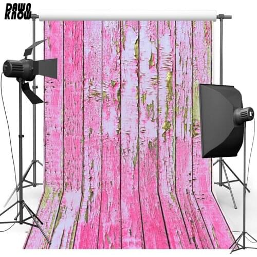 DAWNKNOW Wood Wall Photography Background For Children Pink Wood Floor Customize Personal Backdrop Newborn Photocall G409