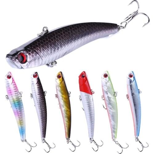 HENGJIA 1PCS Winter VIB Sinking Sea Fishing Lure 9.5cm/26g Pesca Hooks Artificial Wobbler Crankbait Flashed Fishing Tackle