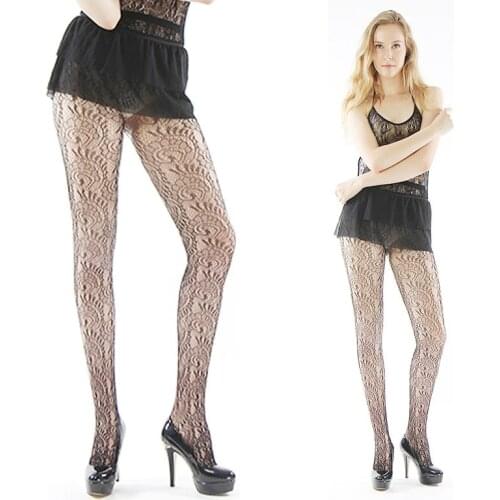 HOT SEXY Women Transparent Tights Sexy Fishnet Pattern Jacquard Pantyhose Womens Girls Black Sexy Underwear Silk Stockings196