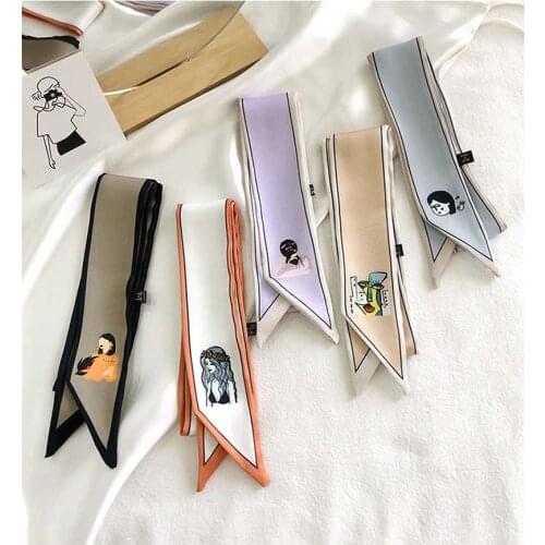 Korean Silk Hair Scarf Fashion Retro Hair Band Small Neckerchief Headscarf Professional Decorations Ribbon Female Headband
