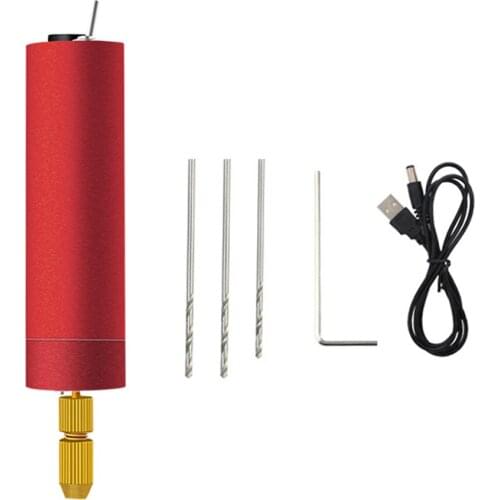 USB Multi-fonction Household Manual DIY Electric Drill Pearl Bodhi Punching Tool 0.8~1.2mm Clamping Ranges Utility Drill Tool