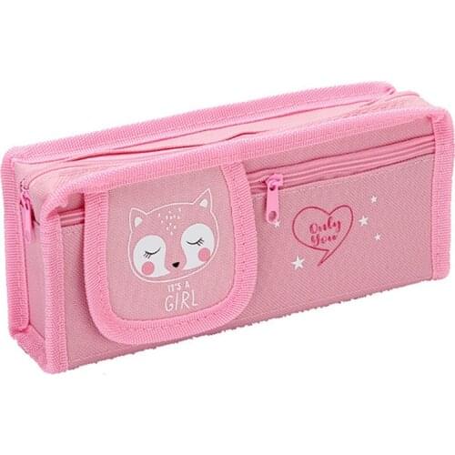 Multi-functional Oxford Cloth Pencil Bag High capacity Pencil Case With Zipper Cloth Pen Case Stationery Box for students