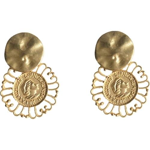 Fashion Vintage Gold Drop Earrings Portraitdangle Dangle Earings