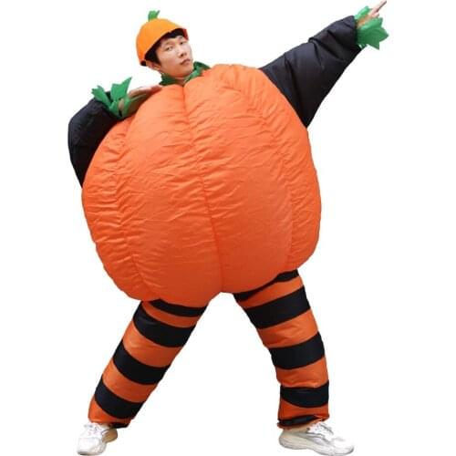 Inflatable Pumpkin Costume Halloween Party Carnival Cosplay Fancy Dress Blow Up Suit for Women Men Adult Inflated Garments Cloth