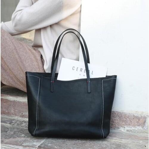New 2019 tote bag womens head cowhide shoulder bag bag bag leather