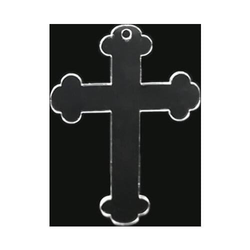 10pcs /lot Blank Transparent Acrylic Crystal Necklace Pendant Cross For Women Men Ladies Crucifix Christian Ornament Gift