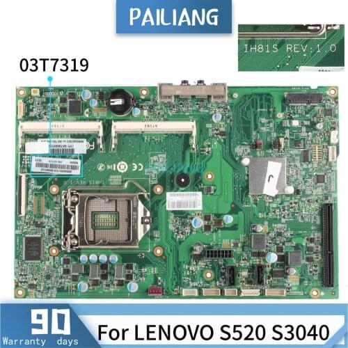 PAILIANG Laptop motherboard For LENOVO S520 S3040 Core SR177 Mainboard 03T7319 IH81S tesed DDR3