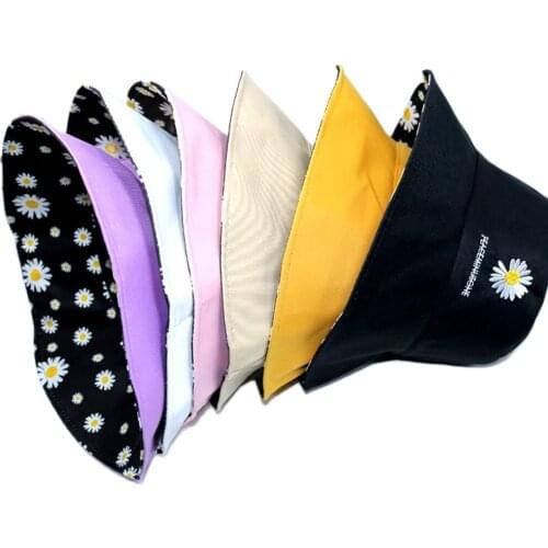 Double Sided Solid Color Bucket Hat men women Fashion Femme Caps Summer Panama sad boys fold Sun fishing fisherman hat